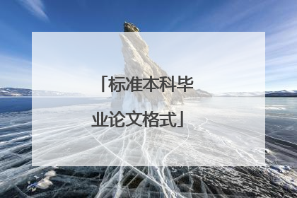 标准本科毕业论文格式