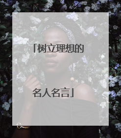 树立理想的名人名言