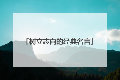 树立志向的经典名言