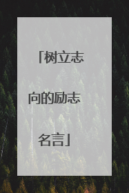 树立志向的励志名言