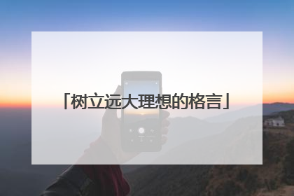 树立远大理想的格言