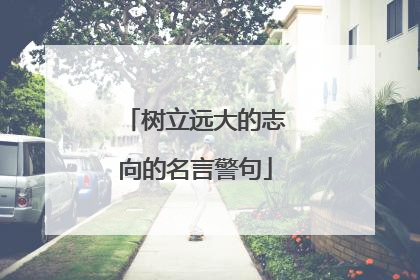 树立远大的志向的名言警句