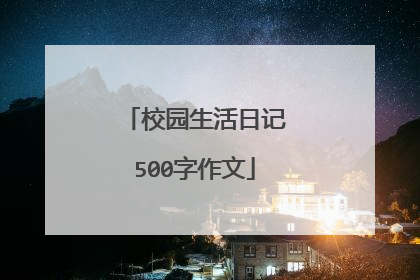 校园生活日记500字作文