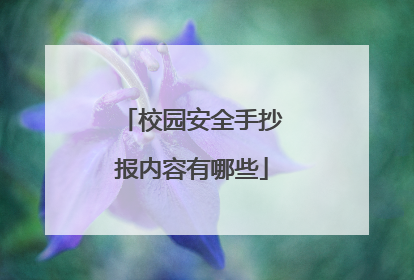 校园安全手抄报内容有哪些