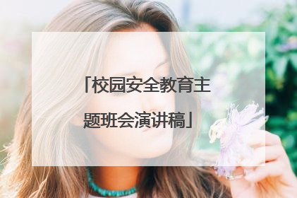 校园安全教育主题班会演讲稿