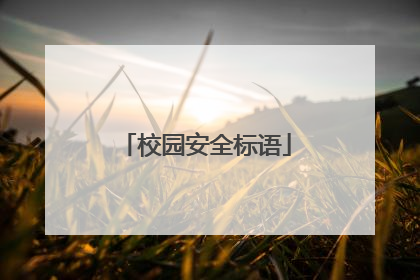 校园安全标语