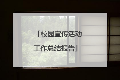 校园宣传活动工作总结报告