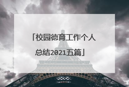 校园德育工作个人总结2021五篇