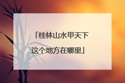 桂林山水甲天下这个地方在哪里