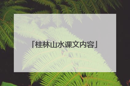 桂林山水课文内容