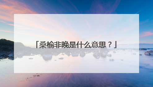 桑榆非晚是什么意思？