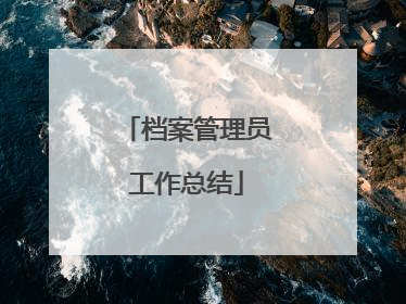 档案管理员工作总结