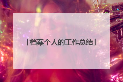档案个人的工作总结
