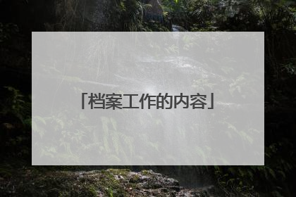 档案工作的内容