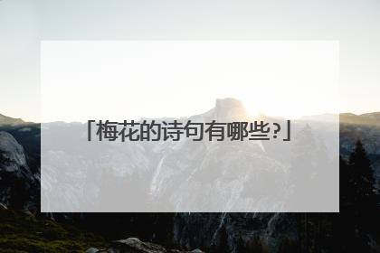 梅花的诗句有哪些?