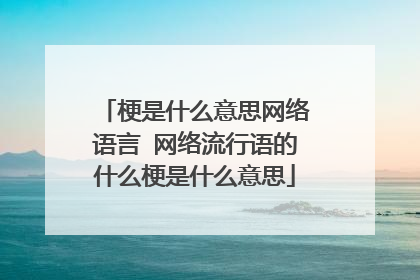 梗是什么意思网络语言 网络流行语的什么梗是什么意思