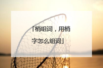 梢组词,用梢字怎么组词