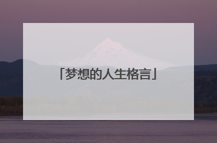 梦想的人生格言