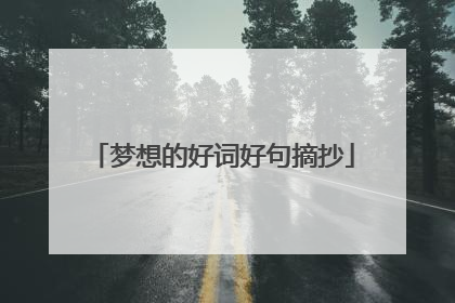 梦想的好词好句摘抄