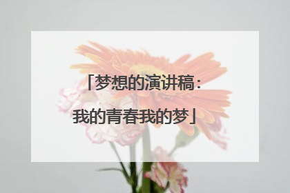 梦想的演讲稿:我的青春我的梦