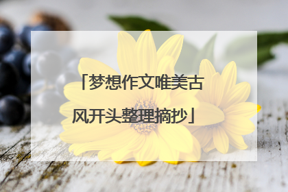 梦想作文唯美古风开头整理摘抄