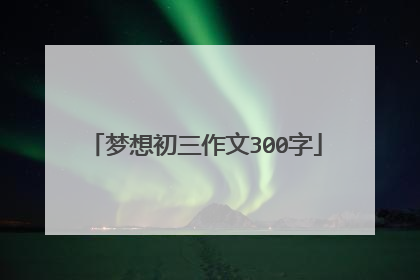 梦想初三作文300字