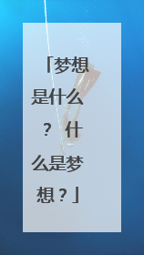 梦想是什么? 什么是梦想?