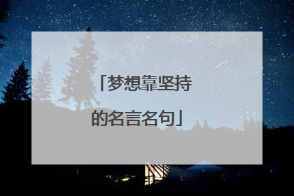 梦想靠坚持的名言名句