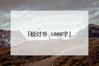 检讨书 1000字