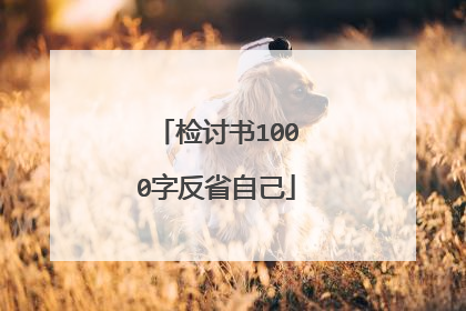 检讨书1000字反省自己
