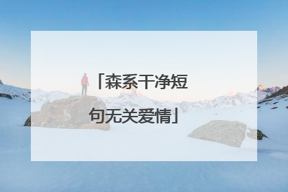 森系干净短句无关爱情