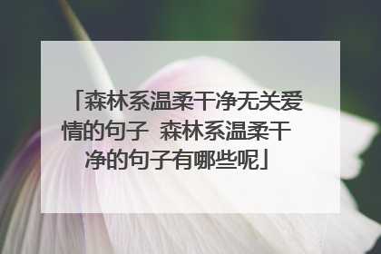 森林系温柔干净无关爱情的句子 森林系温柔干净的句子有哪些呢