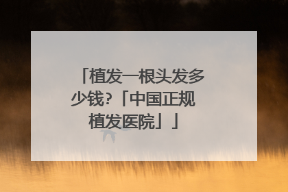 植发一根头发多少钱?「中国正规植发医院」
