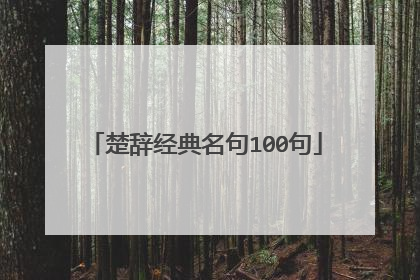 楚辞经典名句100句