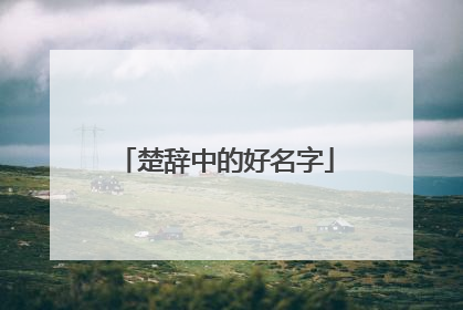 楚辞中的好名字