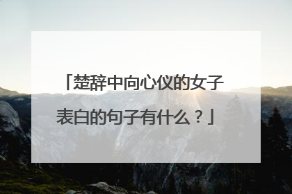 楚辞中向心仪的女子表白的句子有什么？
