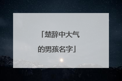 楚辞中大气的男孩名字