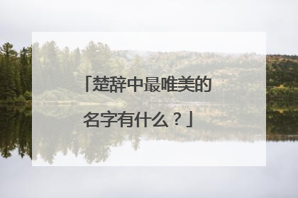 楚辞中最唯美的名字有什么?
