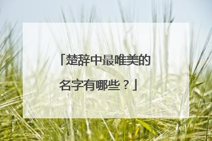 楚辞中最唯美的名字有哪些?