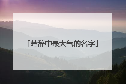 楚辞中最大气的名字