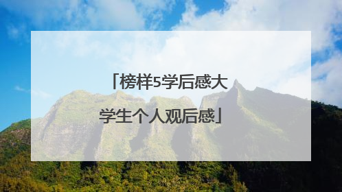 榜样5学后感大学生个人观后感