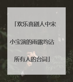 欢乐喜剧人中宋小宝演的雨露均沾所有人的台词