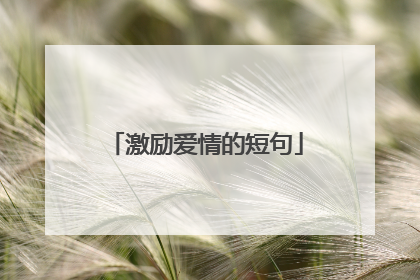 激励爱情的短句