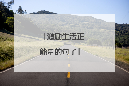 激励生活正能量的句子