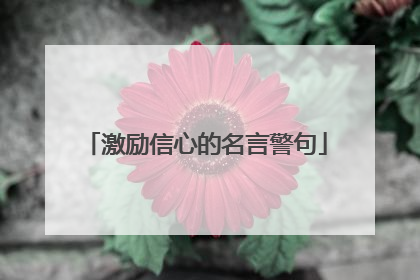 激励信心的名言警句