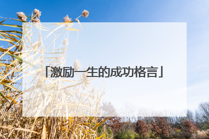 激励一生的成功格言