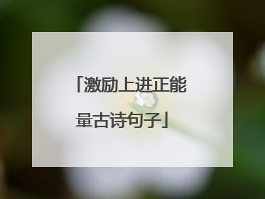 激励上进正能量古诗句子