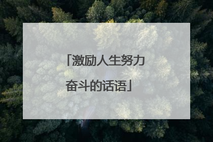 激励人生努力奋斗的话语