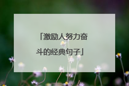 激励人努力奋斗的经典句子