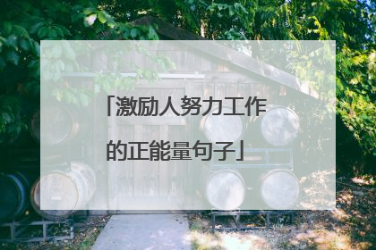 激励人努力工作的正能量句子